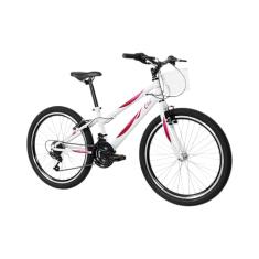 Caloi Bicicleta Infantil Ceci, Aro 24, Câmbio 21 Velocidades, Branca