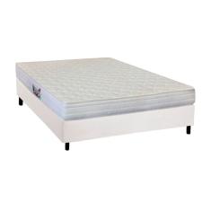 Cama Box Casal: Colchão Ortopédico Herval AG65 Firme Frontier + Base crc Courano White(138x188)