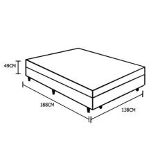 Base Box Baú Casal Belos Sonhos Suede Preto 49x138x188