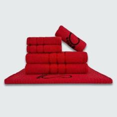 Jogo De Toalha Banho 6 Peças Verona 100% Algodão Vermelho - Toalhas Be