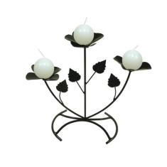 Castiçal Botões De Rosas 28 cm Porta Vela Branca Decoração - Velitas (