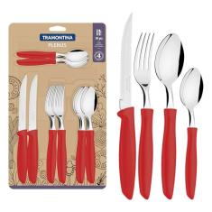 Faqueiro 16 Peças, Tramontina, Plenus 23498701, Vermelho