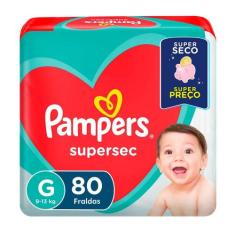 Fralda Pampers Supersequinha Jumbo G 80 Unidades, G, 80