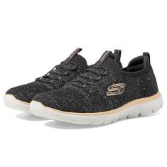 Skechers Tênis feminino Summits Pixi Dust, Preto, ouro rosa, 35