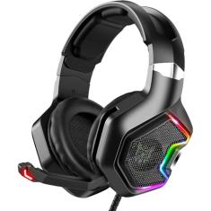 Fone de ouvido Gamer KP- 489 Headset Reduz Ruídos Supra-Auricular Microfone Luz LED PC PS4 Xbox Laptop Nintendo PUBG P2 e USB Com leds coloridos [video game]