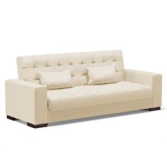 Sofá Cama 02 lugares Lisboa material sintético Pés de Plástico - D'Ros