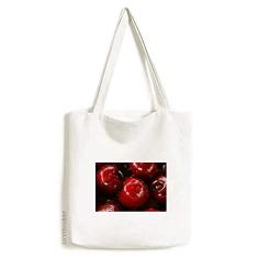Sacola de lona com imagem de frutas vermelhas temperadas, bolsa de compras, bolsa casual