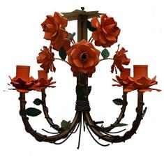 Luminária Artesanal de Teto de Metal Envelhecido para Salinha de Espera