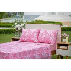 Jogo de Lençol Completo 4 Peças Portallar Cotton Match Quartzo/Rosa velho Queen