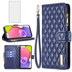 Asuwish Capa de telefone para Samsung Galaxy A13 5G capa carteira com protetor de tela de vidro temperado e suporte de cartão flip de couro acessórios para celular A04S M13 G5 A 13 2022 13A A135G SM