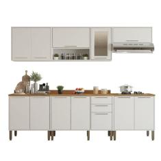 Cozinha Compacta Cooktop 12 Portas 2 Gavetas Paris Sallêto Branco