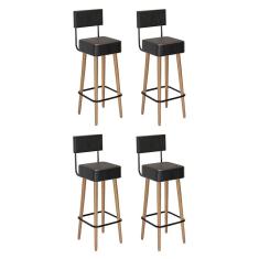 Kit 4 Banquetas Barcelona 96cm Couríssimo - Salaone