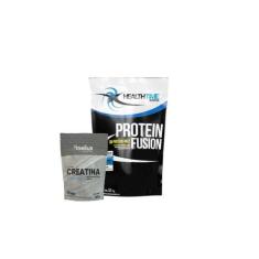 Kit Whey 3w Fusion Health Time 2,1kg + Creatina 300g, CHOCOLATE BRANCO