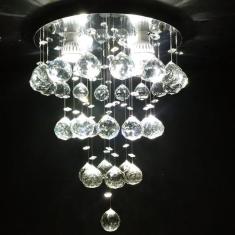 Lustre de cristal para sala, quarto com 60 cm de altura  base de inox 
