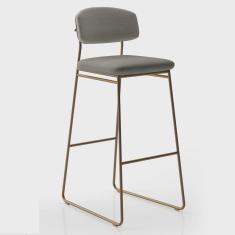 Banqueta Alta Ba 402 a para Bancada Sala de Jantar Encosto e Assentos Estofados Linha Jaraguá.