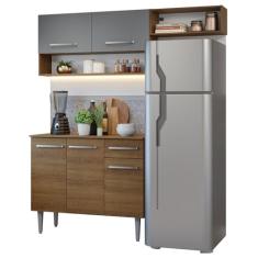 Armário de Cozinha Compacta 165cm Rustic/cinza Emilly Madesa 08