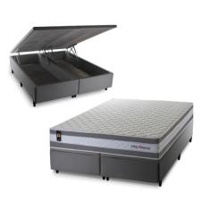 Conjunto Box Baú Alpine Cinza 193x203x72 c/ Molas Ensacadas