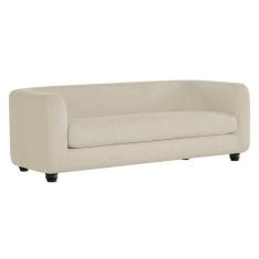 Sofá 3 Lugares Luxo Recepção Escritorio Sala Veneza 180cm Linho - Adj Decor Cor Bege