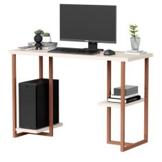 Escrivaninha Para Quarto Home Office Tampo MDF Mali 120cm Com Pratelei