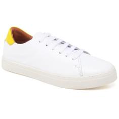 Tênis Feminino Couro Liso Cadarço Conforto Dia a Dia - Rubim Calçados,