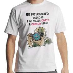 Camiseta Jason Fotógrafo Masculina Hipsters Camisetas, G, Branco