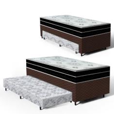 Cama Box com Colchao de Espuma D45 Pillow In Anjos OrtoConfort + Auxiliar de Espuma Unique Solteiro 88cm