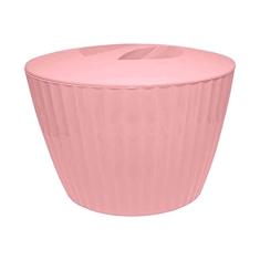 Lixeira Para Banheiro Cozinha Escritório Com Tampa Groove Ou Rosa Quartz Fechado