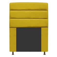 Cabeceira Estofada Turim 90 cm Solteiro Suede Amarelo - ADJ Decor