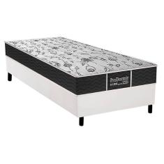 Cama Box Solteiro: Colchão Molas Probel Prolastic Sleep + Base CRC Courano White(88x188)