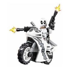 Boneco Moto Blocos De Montar Deadpool White Motorcycle