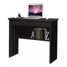 Mesa Escrivaninha Notebook Office Com Gaveta Vitoria Preto  - Romar