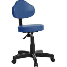 Cadeira Mocho Giratoria Plus Em material sintético Branco - Goldflex
