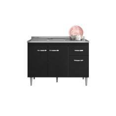 Balcão Gabinete Para Pia Gabriela Sem Tampo 120cm 3 Portas 1 Gaveta - 