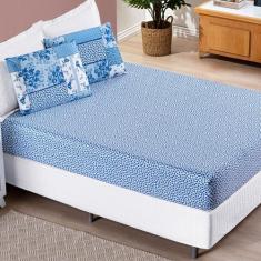 Jogo de Cama King Bouti 03 Peças Azul Sereno - BIA ENXOVAIS