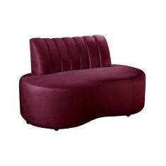 Sofa Namoradeira Curvo Orgânico Doha Decoração - Bella Decor, Suede Bo
