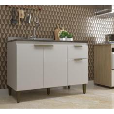 Balcao Para Pia 3 Portas 1 Gaveta Sem Tampo Alice - j carvalho