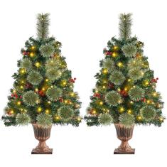 Árvore de Natal de mesa Yaheetech 91 cm, pacote com 2 luzes LED
