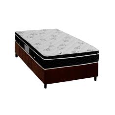 Cama Box Solteiro: Colchão Molas Ortobom Nanolastic Physical Spring + Base CRC Suede Brown(88x188)
