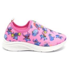 Tênis Infantil Menina Stitch Calce Fácil Confortável Estiloso Escolar Casual Volta as Aulas-Feminino