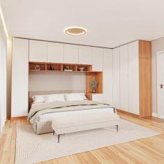 Guarda-roupa Modulado de Canto 11 Portas 8 Peças Hera Cabecasa Madeira