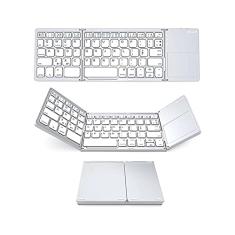 Homesen Teclado sem Fio BT Dobrável Portátil Ultra Fino com Touchpad para Windows/Android/iOS Cinza