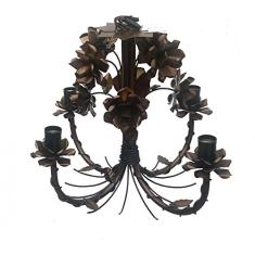 Lustre Artesanal de Metal Envelhecido Decoração de Ambiente Alegre