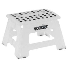 Banqueta Plástica Multiuso dobrável 22cm capacidade 150kg Vonder Branco