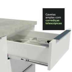 Armário de Cozinha Compacta 240cm Branco Stella Madesa 01