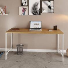 Escrivaninha Industrial 150cm Active Yescasa Lâmina Mel / Est.Branca