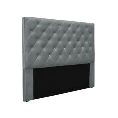 Cabeceira Cama Box Casal 140 cm Tania Veludo Cinza S04 - D`Rossi