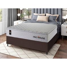 Conjunto Cama Box c/ Molas Ensacadas New Moon Branco Casal 138x188x66