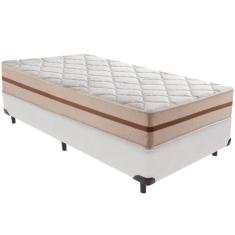 Cama Box Branco e Colchão Classic 26 cm Molas ensacadas Solteiro Anjos