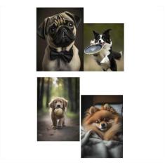 Kit 4 Quebra-Cabeças Cognitivos Cachorrinhos 60 peças - Reidopendrive