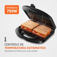 Sanduicheira e Grill Mondial Master S-20 Preto/Inox - 750W 220V